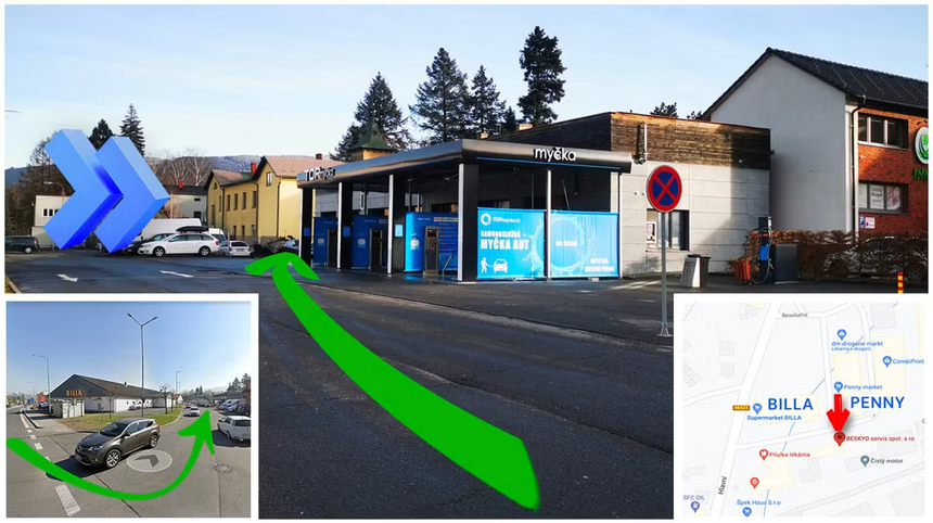 Kudy do kanceláře autoservisu pro klubovou kartu