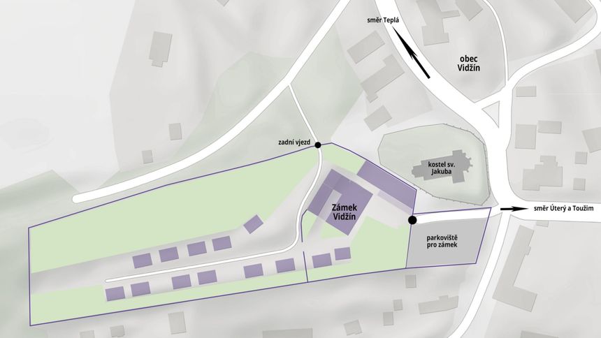 Zámecký areál v mapě